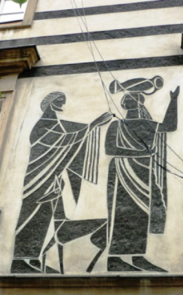 Sgraffito Romana i Zofii Artymowskich, Kościelna 7 Sgraffito Romana i Zofii Artymowskich, Kościelna 7