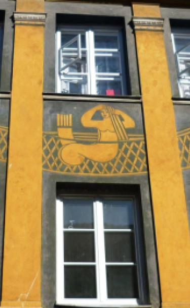 Sgraffito ścienne  Zofii Czarnockiej-Kowalskiej, Kościelna 8